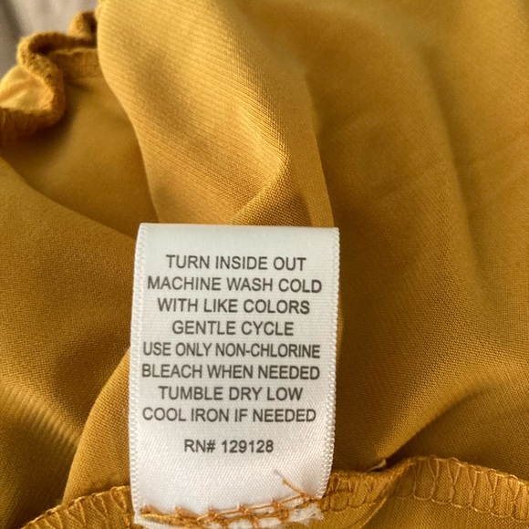 Always Indigo Boho Mustard Wide Leg Pull-On Pants Size M - Picture 9 of 12